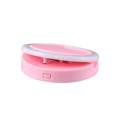 Brightenlux cor rosa 36 LED beleza portátil 2 * bateria seca AAA estúdio fotográfico mini luz sefilering, lâmpada de anel fotográfico de maquiagem para transmissão ao vivo