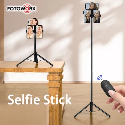 Bastão de selfie em liga de alumínio Fotoworx para gravação de vídeos fotográficos