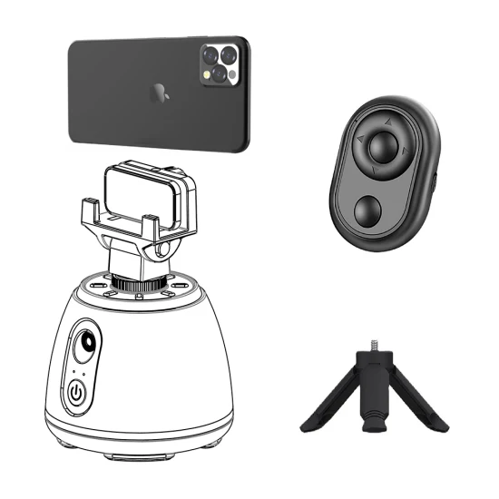 Tripé de rastreamento de objeto facial automático Gimbal de suporte de telefone giratório 360 sem APP