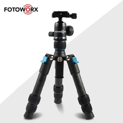 Fotoworx Mini tripé de fibra de carbono para fotografia com câmera DSLR